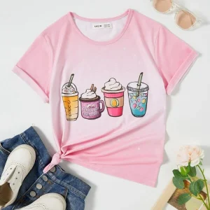 Niñas Camiseta de tie dye con estampado de helado