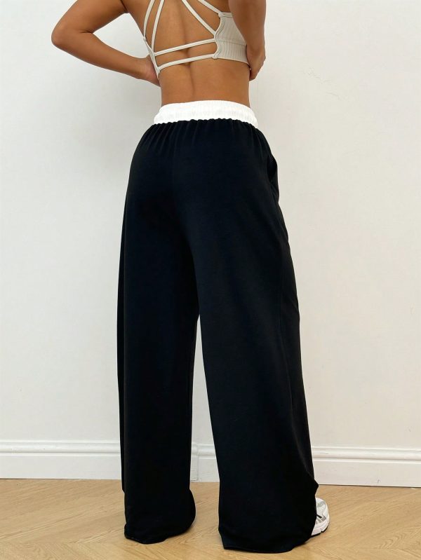 Pantalones deportivos de cintura alta, anchos y acampanados - Imagen 2