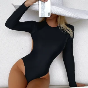 Bañador una pieza simple de cuello cisne