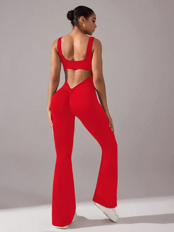 Mono de yoga sin costuras, diseño sexy de espalda abierta - Imagen 3