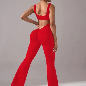 Mono de yoga sin costuras, diseño sexy de espalda abierta