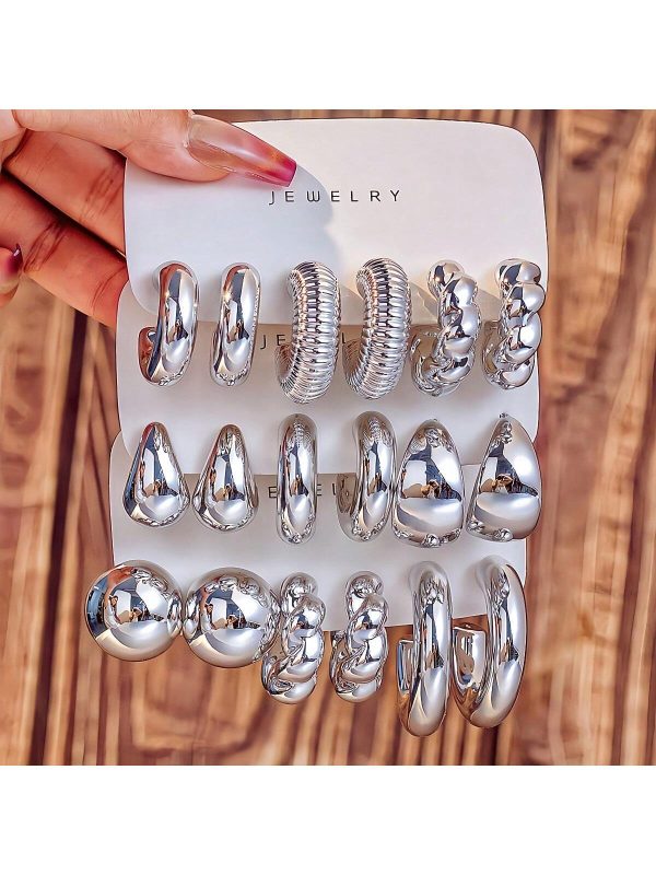 piezas de aretes de resina acrílica con forma de gota de agua exagerada en color dorado - Imagen 3