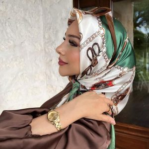 Pañuelo de seda estampado de moda para mujer, banda para la cabeza multifuncional, pañuelo
