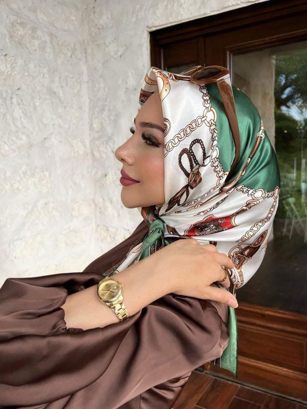 Pañuelo de seda estampado de moda para mujer, banda para la cabeza multifuncional, pañuelo