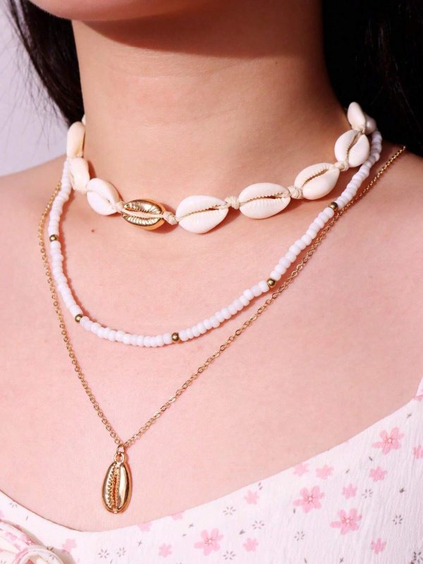 Collares De Conchas De Playa Con Cuentas Trenzados De Moda Para Accesorios De Mujer - Imagen 2