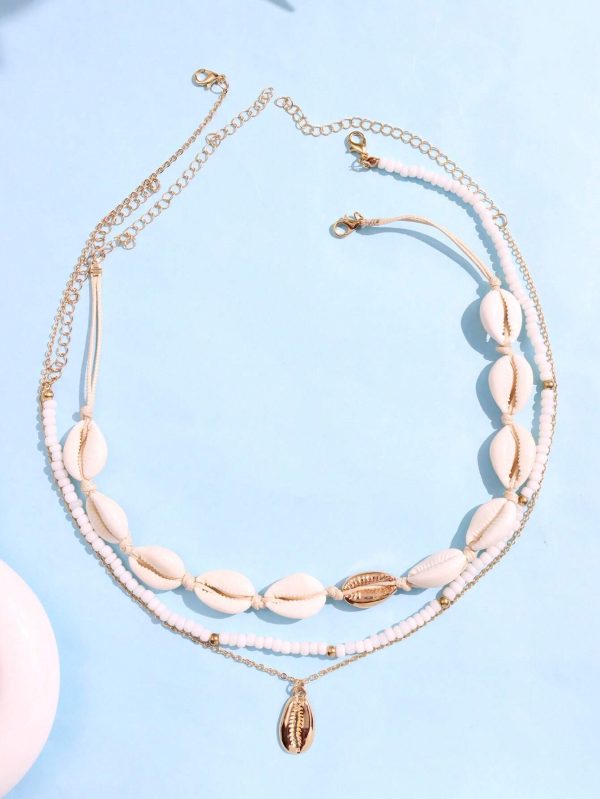 Collares De Conchas De Playa Con Cuentas Trenzados De Moda Para Accesorios De Mujer - Imagen 3