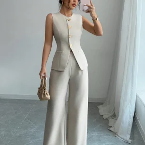 Gloray Conjunto de 2 piezas elegante estilo francés con botón con diseño de flor para tiempo