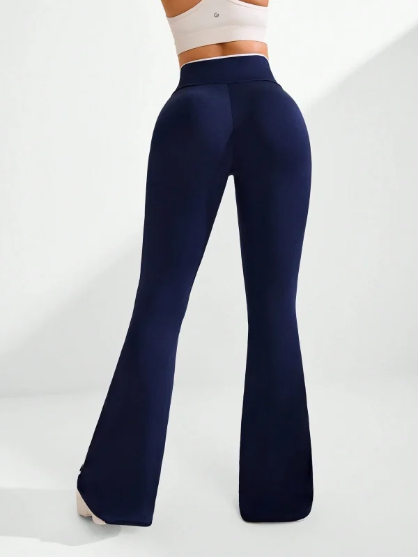 Studio Pantalones de yoga de secado rápido con cinturilla cruzada - Imagen 2