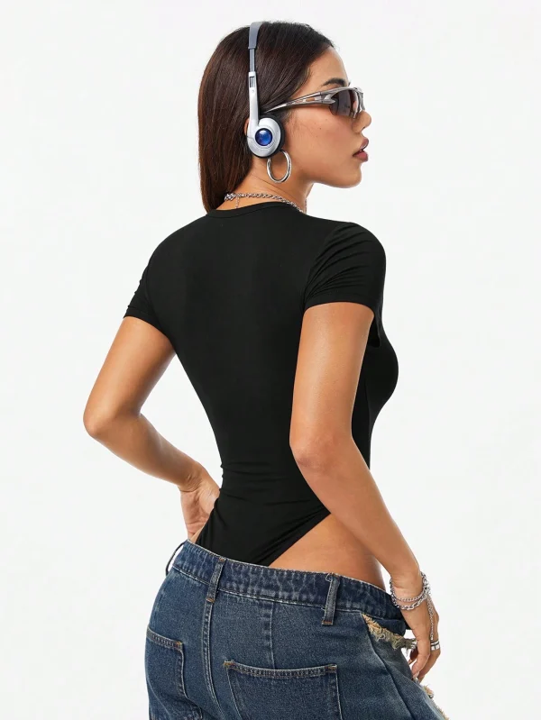 Body con textura de punto para mujer, estilo urbano otoñal - Imagen 2
