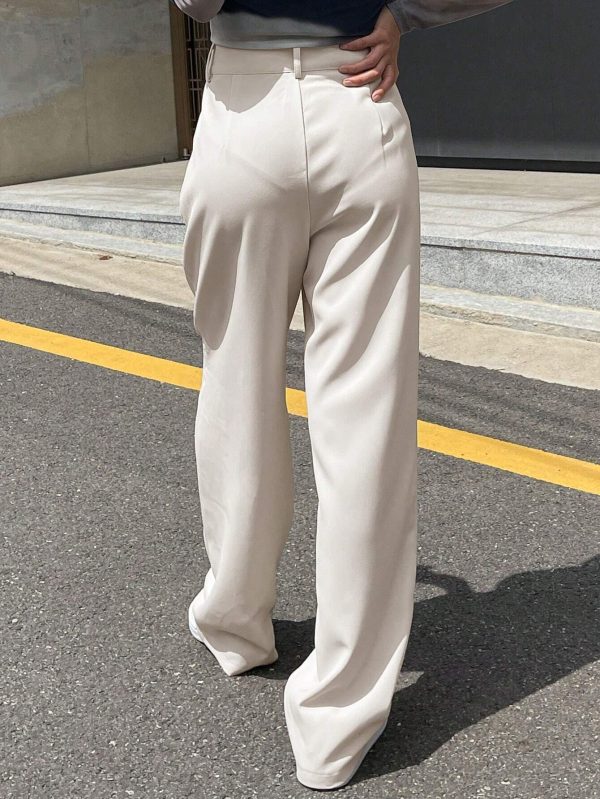 Pantalones anchos plisados casuales y versátiles para salir, pantalones de vestir - Imagen 2