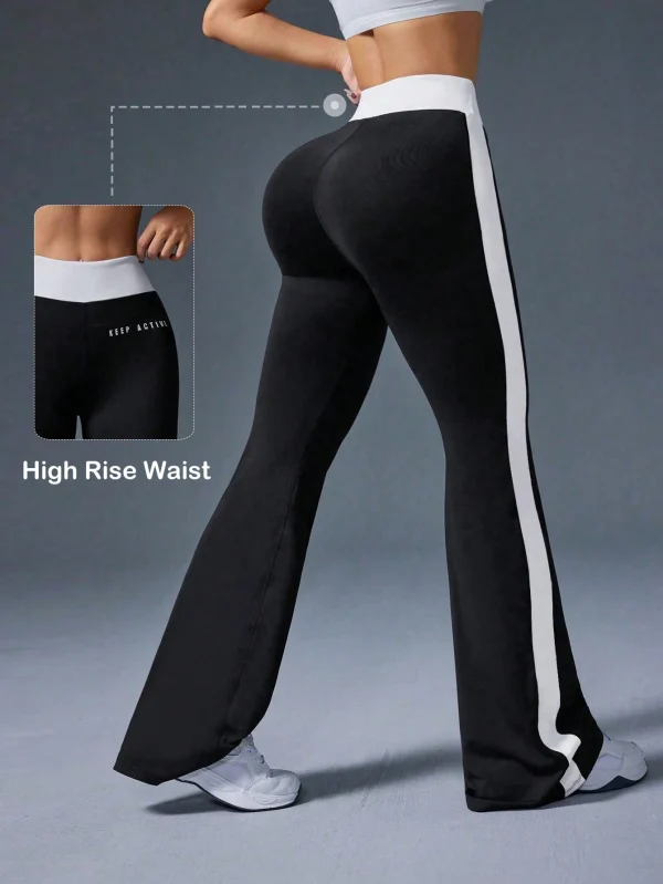 Sport Studio Pantalones deportivos de mujer con cintura elástica y estampado de letras en contraste - Imagen 2