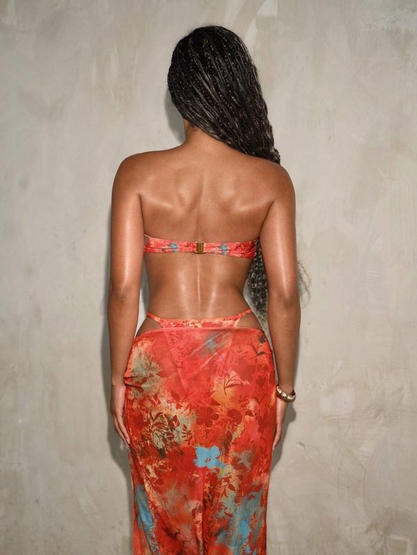 Conjunto de bikini con banda de verano para mujeres con diseño de teñido anudado - Imagen 2