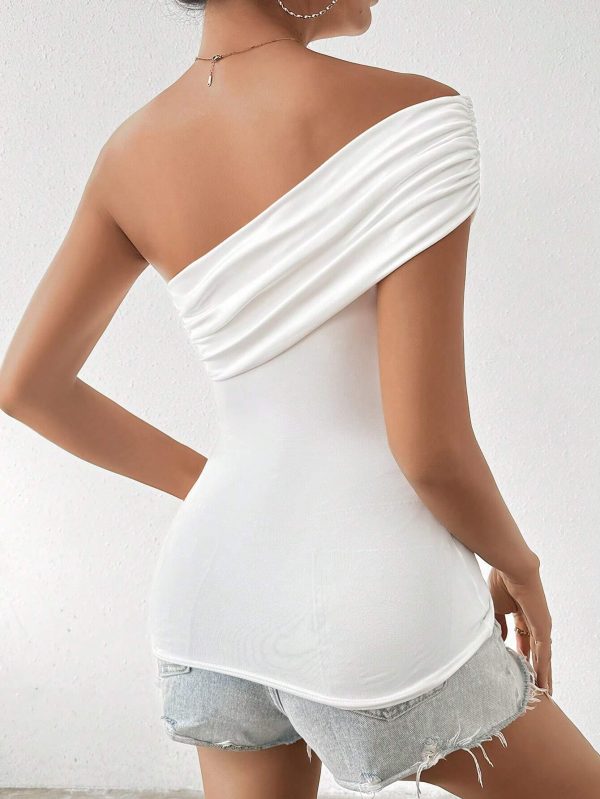Calvaya Camiseta Sin Mangas De Un Hombro Ajustada Al Cuerpo - Imagen 2