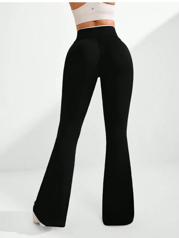 Studio Pantalones de yoga con diseño cruzado en la cintura, simples y a la moda, adecuados - Imagen 2