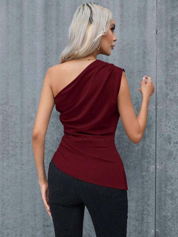 Aveloria Top de tirantes sin mangas con volantes liso para mujer, de moda - Imagen 2
