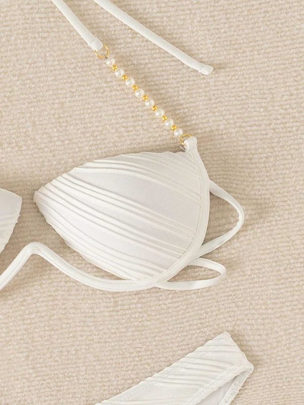 Conjunto de bikini de 2 piezas para mujer con parte superior halter - Imagen 3