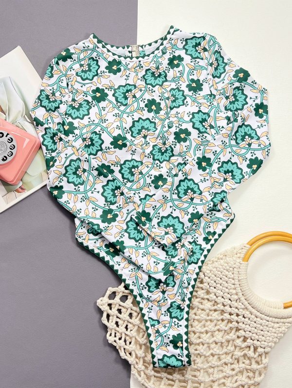 Swim Bañador una pieza con estampado floral corte alto - Imagen 3