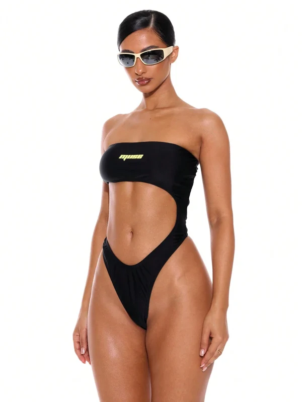 Musera Resort Bañador bandeau con corte extremo y espalda - Imagen 2