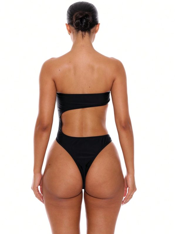Musera Resort Bañador bandeau con corte extremo y espalda - Imagen 3