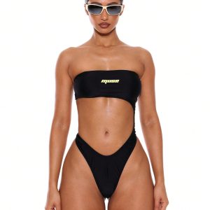 Musera Resort Bañador bandeau con corte extremo y espalda