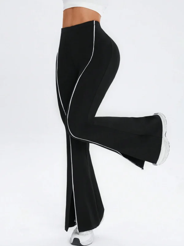 Pantalones deportivos casuales minimalistas con aplicación de patchwork para mujer - Imagen 3