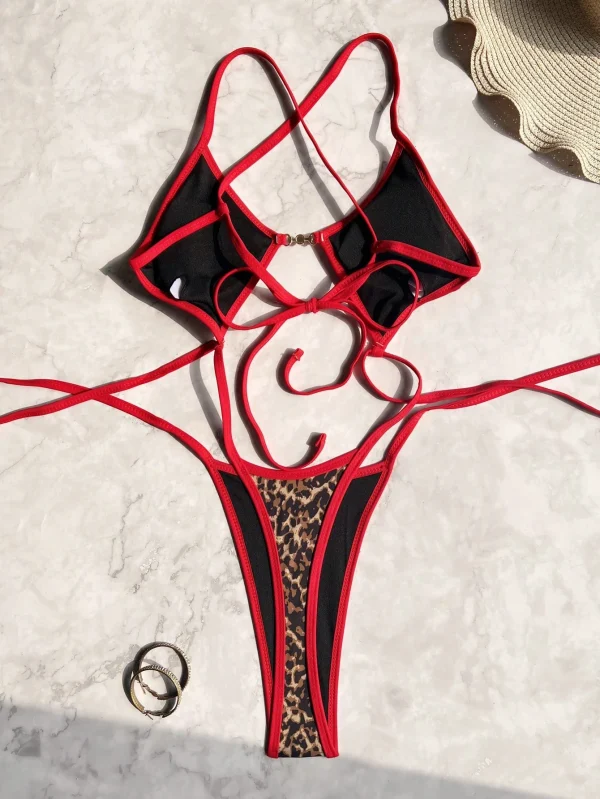 Conjunto de ropa de playa para mujer: 1 pieza Bañador tipo Monokini - Imagen 2