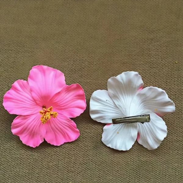 Pinzas para el cabello con flores hawaianas para mujeres, 4 piezas de 3.5 pulgadas - Imagen 2