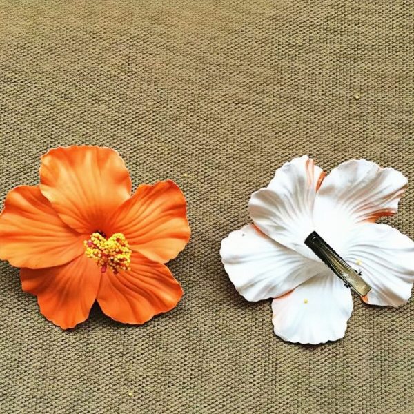 Pinzas para el cabello con flores hawaianas para mujeres, 4 piezas de 3.5 pulgadas - Imagen 3