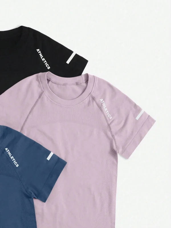 Gameset Camiseta deportiva de manga larga de unicolor con pulgar básica, camiseta de gimnasia - Imagen 3