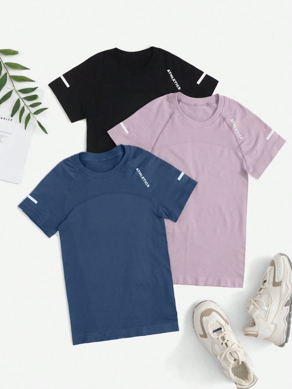 Gameset Camiseta deportiva de manga larga de unicolor con pulgar básica, camiseta de gimnasia