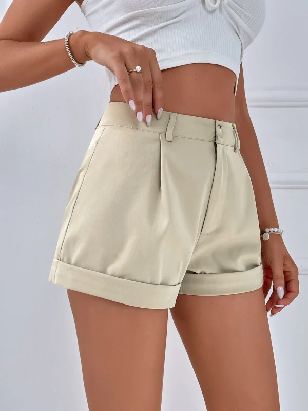 Calvaya Shorts con cremallera con fruncido bajo doblado - Imagen 3