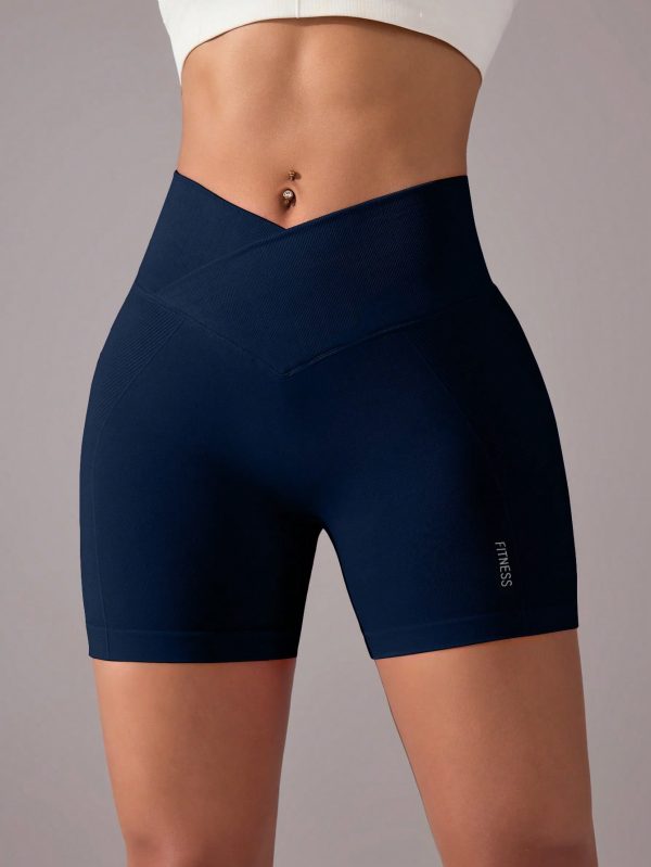 Sport Studio Pantalones cortos deportivos de yoga con cintura cruzada - Imagen 3