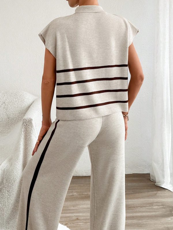 Conjunto de suéter y cuello de tortuga a rayas - Imagen 3