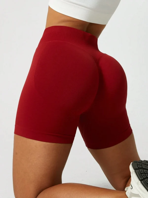 Pantalones cortos deportivos sin costuras que levantan y moldean el trasero - Imagen 2